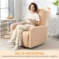 Sillón Relax Reclinable Manual hasta 135º con Reposabrazos Reposapiés Acolchado Grueso Función de Balanceo 360° Marrón