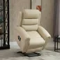 Sillón Relax Reclinable Eléctrico Levanta Personas con Masaje Vibratorio y Calor Control Remoto Crema