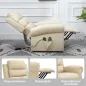Sillón Relax Reclinable Eléctrico Levanta Personas con Masaje Vibratorio y Calor Control Remoto Crema