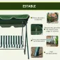Columpio Balancín de Jardín de 3 Plazas con Cojín Techo Ajustable y Marco de Acero 172x110x153 cm Rayas Verde y Blanco