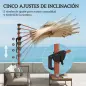Sombrilla de Jardín Excéntrica de Aluminio 300x198x252 cm con Protección UPF50+ y Base Cruzada Giratoria 360° Caqui