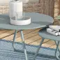 Juego de 2 Mesas de Jardín Apilables con Estructura de Metal y Recubrimiento Epoxi Anticorrosivo para Terraza Azul