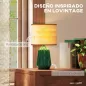 Lámpara de Mesa con Base de Cerámica y Pantalla de Lino Estilo Retro para Dormitorio 40W Verde y Madera Natural Lámpara de Mesa con Base de Cerámica y Pantalla de Lino Estilo Retro para Dormitorio 40W Verde y Madera Natural