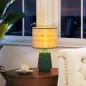 Lámpara de Mesa con Base de Cerámica y Pantalla de Lino Estilo Retro para Dormitorio 40W Verde y Madera Natural Lámpara de Mesa con Base de Cerámica y Pantalla de Lino Estilo Retro para Dormitorio 40W Verde y Madera Natural
