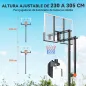 Canasta de Baloncesto Exterior en el Suelo Altura Ajustable 230-375 cm con Soporte Tablero Irrompible 120 cm Aro Ø48 cm