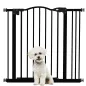 Barrera para Perros con Ancho Ajustable 74-87 cm Barrera de Seguridad para Perros con 1 Extensión Negro