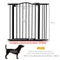 Barrera para Perros con Ancho Ajustable 74-87 cm Barrera de Seguridad para Perros con 1 Extensión Negro