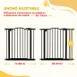 Barrera para Perros con Ancho Ajustable 74-87 cm Barrera de Seguridad para Perros con 1 Extensión Negro