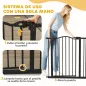 Barrera para Perros con Ancho Ajustable 74-87 cm Barrera de Seguridad para Perros con 1 Extensión Negro