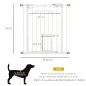 Barrera de Seguridad para Perros 74-80 cm con Montaje a Presión Doble Bloqueo Extensión para Puerta Escalera Blanco