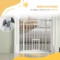 Barrera de Seguridad para Perros 74-80 cm con Montaje a Presión Doble Bloqueo Extensión para Puerta Escalera Blanco