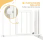 Barrera de Seguridad para Perros 74-80 cm con Montaje a Presión Doble Bloqueo Extensión para Puerta Escalera Blanco