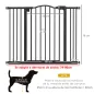 Barrera para Perros con Ancho Ajustable 74-100 cm Barrera de Seguridad para Perros con 2 Extensiones Negro