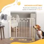 Barrera para Perros Extensible con Cierre Automático y Sistema de Doble Bloqueo 74-100x76 cm Blanco