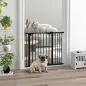 Barrera de Seguridad para Perros 74-94 cm con Extensión Montaje a Presión y Doble Bloqueo Negro