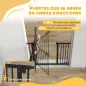 Barrera de Seguridad para Perros 74-94 cm con Extensión Montaje a Presión y Doble Bloqueo Negro