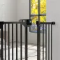 Barrera de Seguridad para Perros 74-94 cm con Extensión Montaje a Presión y Doble Bloqueo Negro
