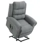 Sillón Relax Reclinable Eléctrico Levanta Personas con Masaje Vibratorio y Calor Control Remoto Gris