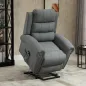 Sillón Relax Reclinable Eléctrico Levanta Personas con Masaje Vibratorio y Calor Control Remoto Gris