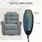 Sillón Relax Reclinable Eléctrico Levanta Personas con Masaje Vibratorio y Calor Control Remoto Gris