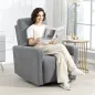 Sillón Relax Reclinable Manual hasta 135º con Reposabrazos Reposapiés Acolchado Grueso y Función de Balanceo 360° Gris Sillón Relax Reclinable Manual hasta 135º con Reposabrazos Reposapiés Acolchado Grueso y Función de Balanceo 360° Gris
