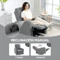 Sillón Relax Reclinable Manual hasta 135º con Reposabrazos Reposapiés Acolchado Grueso y Función de Balanceo 360° Gris Sillón Relax Reclinable Manual hasta 135º con Reposabrazos Reposapiés Acolchado Grueso y Función de Balanceo 360° Gris