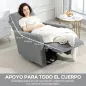 Sillón Relax Reclinable Manual hasta 135º con Reposabrazos Reposapiés Acolchado Grueso y Función de Balanceo 360° Gris Sillón Relax Reclinable Manual hasta 135º con Reposabrazos Reposapiés Acolchado Grueso y Función de Balanceo 360° Gris