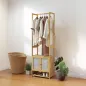 Perchero de Bambú con Armario Zapatero Barra para Colgar Estante Ajustable para Entrada Pasillo 53x31x168 cm Natural
