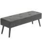 Banco de Pie de Cama Banqueta de dormitorio con Patas de Madera y Asiento Acolchado 114x38x42 cm Gris Banco de Pie de Cama Banqueta de dormitorio con Patas de Madera y Asiento Acolchado 114x38x42 cm Gris