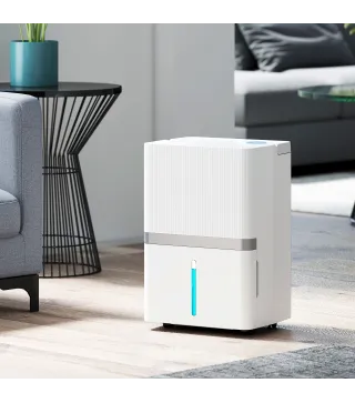 Deshumidificador 35L/Día para 40-90 ㎡ Luz Indicador de Humedad Depósito 5,5 Litros Drenaje Continuo Temporizador 24H
