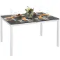 Mesa de Comedor de Jardín para 4-6 Personas con Superficie de Listones Estructura de Aluminio y Acero 120x90x72 cm Negro