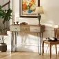 Mesa de Consola Mesa de Sofá con 3 Cajones con Patas de Acero Tipo Horquilla Estilo Bohemio Natural