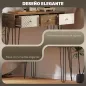 Mesa de Consola Mesa de Sofá con 3 Cajones con Patas de Acero Tipo Horquilla Estilo Bohemio Natural
