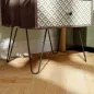 Mesita de Noche con 2 Cajones Patas de Acero Estilo Bohemio para Dormitorio Salón 45x39x55,5 cm Marrón