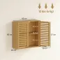 Armario de Baño de Pared de Bambú Mueble de Baño Colgante con Estante Ajustable Puertas de Lamas Natural