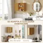 Armario de Baño de Pared de Bambú Mueble de Baño Colgante con Estante Ajustable Puertas de Lamas Natural
