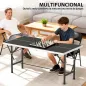 Mini Mesa de Ping-Pong Plegable con Red 2 Raquetas y 3 Pelotas para Interior y Exterior 152x76x70 cm Negro