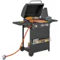 Barbacoa de Gas con 3 Quemadores Parrilla para 5-9 Personas Quemador Lateral Termómetro y Ruedas 123x58x98 cm Negro