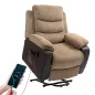 Sillón Relax Reclinable Eléctrico Levanta Personas con Mando a Distancia Puerto USB y Bolsillos Laterales Marrón