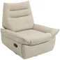 Sillón Relax Reclinable Giratorio Función Balancín Tapizado en PU Reposapiés Asiento Amplio Acolchado Grueso Crema
