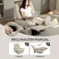 Sillón Relax Reclinable Giratorio Función Balancín Tapizado en PU Reposapiés Asiento Amplio Acolchado Grueso Crema