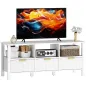 Mueble de TV Moderno con 3 Cajones y 3 Estantes Abiertos para Televisión 43-55 Pulgadas 120x39,5x50 cm Blanco