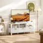 Mueble de TV Moderno con 3 Cajones y 3 Estantes Abiertos para Televisión 43-55 Pulgadas 120x39,5x50 cm Blanco