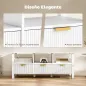 Mueble de TV Moderno con 3 Cajones y 3 Estantes Abiertos para Televisión 43-55 Pulgadas 120x39,5x50 cm Blanco