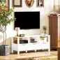 Mueble de TV Moderno con 3 Cajones y 3 Estantes Abiertos para Televisión 43-55 Pulgadas 120x39,5x50 cm Blanco