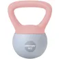 Pesa Rusa 4 kg Kettlebell Relleno de Arena Metálica y Mango Antideslizante para Entreno en Casa 19x15x25 cm Rosa y Gris
