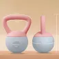 Pesa Rusa 4 kg Kettlebell Relleno de Arena Metálica y Mango Antideslizante para Entreno en Casa 19x15x25 cm Rosa y Gris