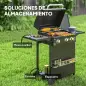 Barbacoa de Gas con 3 Quemadores Parrilla para 5-9 Personas Quemador Lateral Termómetro y Ruedas 123x58x98 cm Negro