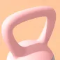 Pesa Rusa 4 kg Kettlebell Relleno de Arena Metálica y Mango Antideslizante para Entreno en Casa 19x15x25 cm Rosa y Gris