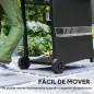 Barbacoa de Gas con 3 Quemadores Parrilla para 5-9 Personas Quemador Lateral Termómetro y Ruedas 123x58x98 cm Negro